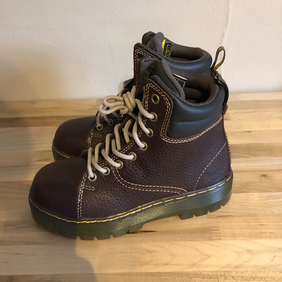 Dr Martens Gilbreth women’s steel toe brown leather work boot size 5 non-slip - Picture 2 of 8